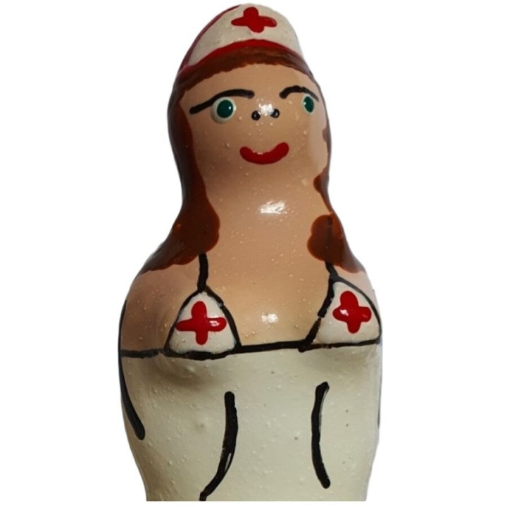 CONDOMERIE - PRESERVATIVO DECORATIVO PINTADO A MANO ENFERMERA MORENA | VibraZon