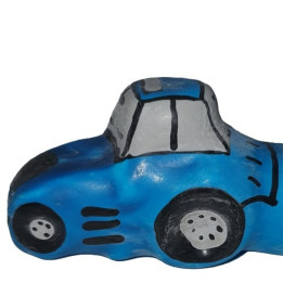 CONDOMERIE - PRESERVATIVO DECORATIVO PINTADO A MANO TRACTOR AZUL XL | VibraZon