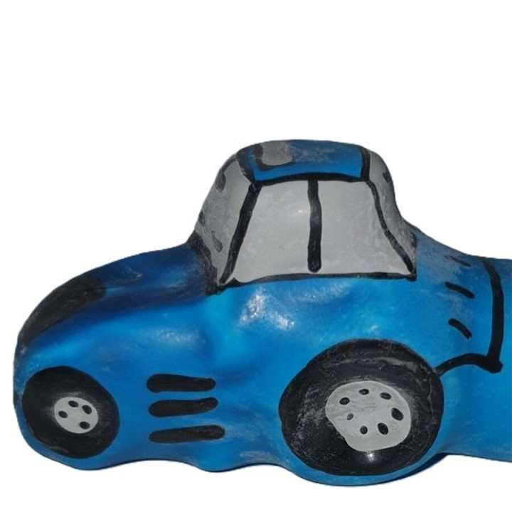 CONDOMERIE - PRESERVATIVO DECORATIVO PINTADO A MANO TRACTOR AZUL XL | VibraZon