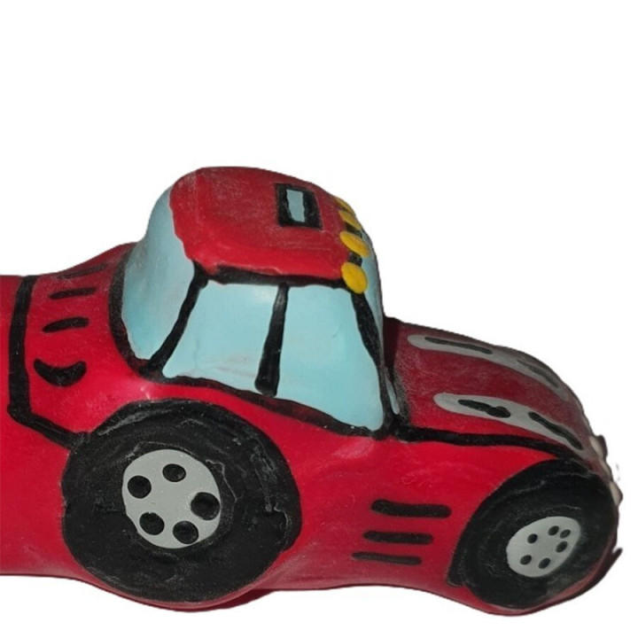 CONDOMERIE - PRESERVATIVO DECORATIVO PINTADO A MANO TRACTOR ROJO XL | VibraZon