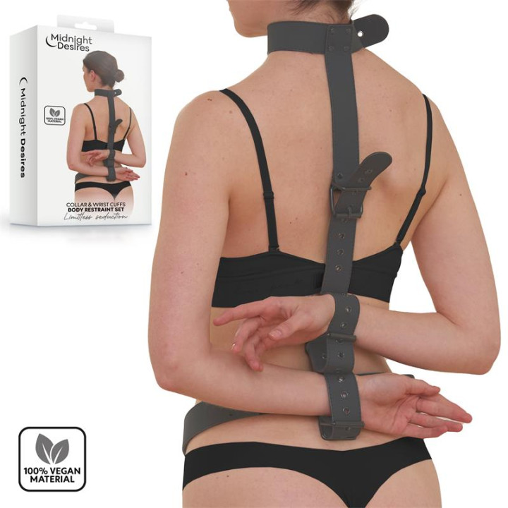 Set de Restricciones con Collar y Esposas de Midnight Desires | VibraZon