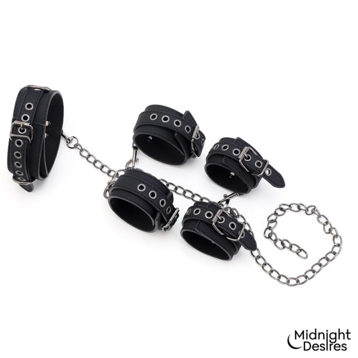 Set de Restricciones con Collar y Esposas de Midnight Desires | VibraZon