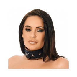 Collar Ancho Cuero Negro y Marrón de Bondage Play | VibraZon