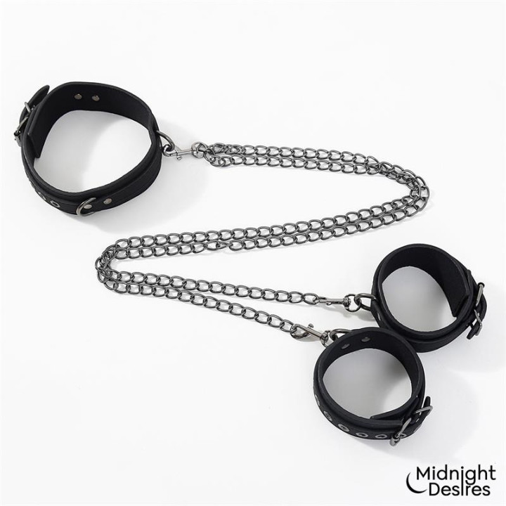 Collar con Esposas para Tobillos con Cadena de Midnight Desires | VibraZon