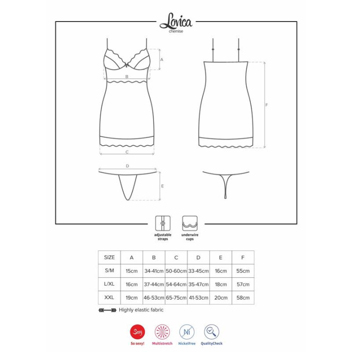 Lovica Chemise y Tanga Color Rojo de Obsessive | VibraZon