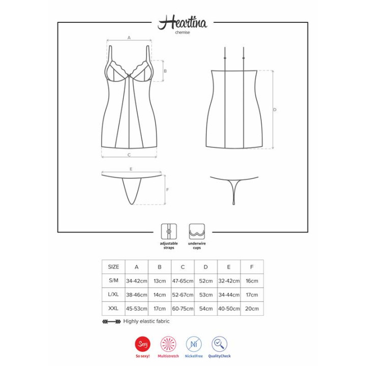 Heartina Chemise Negro de Obsessive | VibraZon