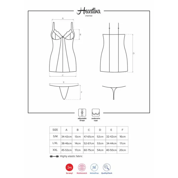 Heartina Chemise Negro de Obsessive