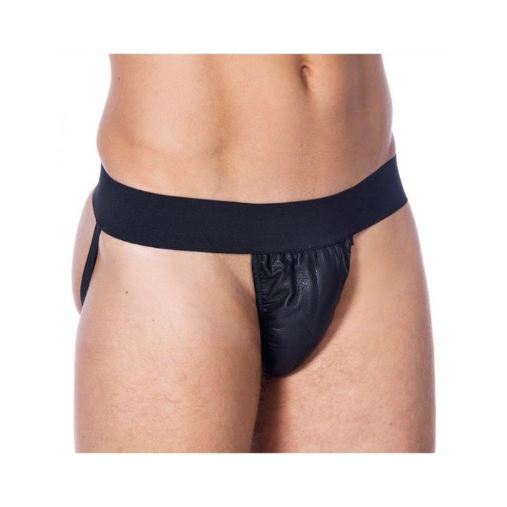 Slip de Cuero Color Negro de Bondage Play | VibraZon