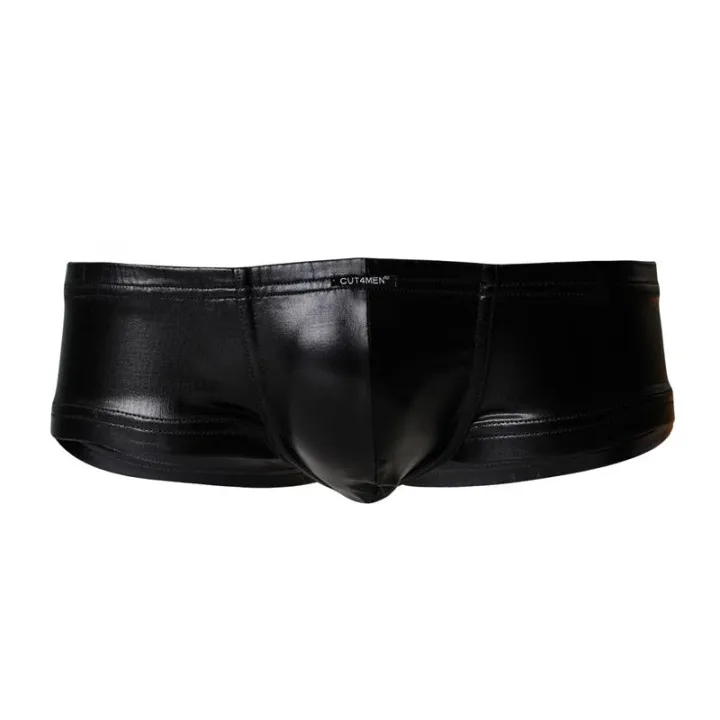 C4M10 Boxers Tipo Shorts Leatherette Negro de Cut4Men