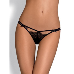 Intensa Tanga Doble Color Negro de Obsessive | VibraZon