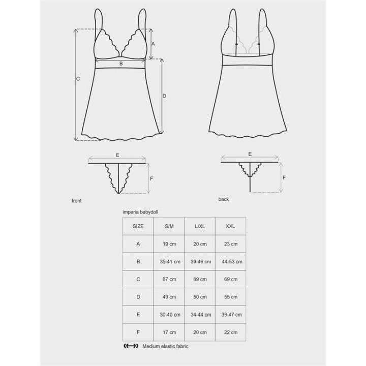Imperia Babydoll y Tanga Color Negro de Obsessive | VibraZon