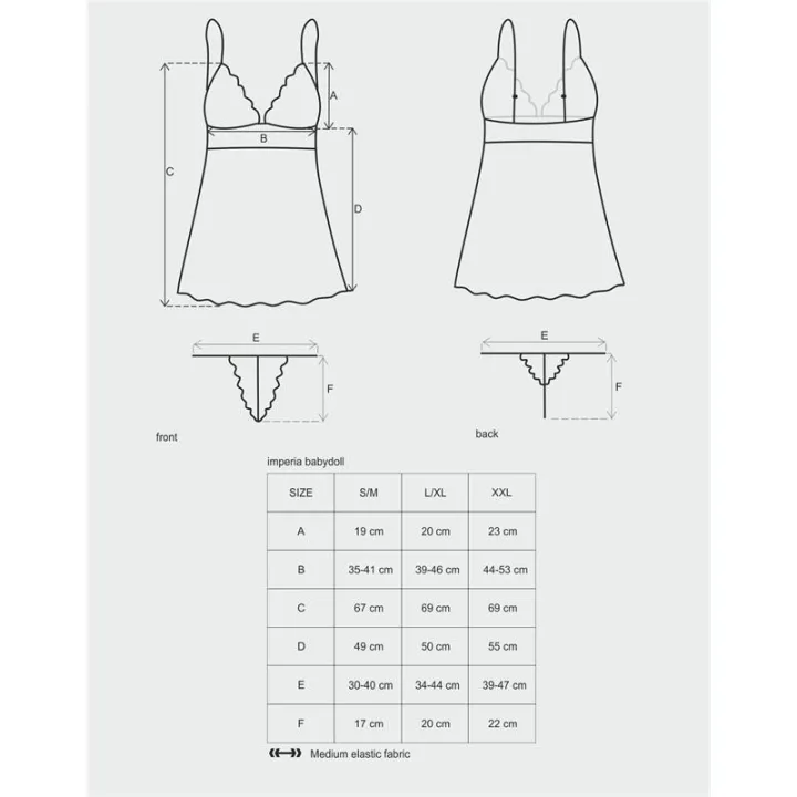 Imperia Babydoll y Tanga Color Negro de Obsessive
