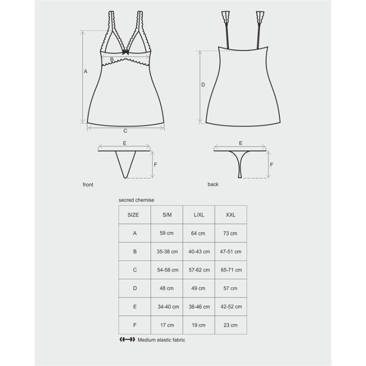 Secred Chemise y Tanga Color Rojo de Obsessive | VibraZon