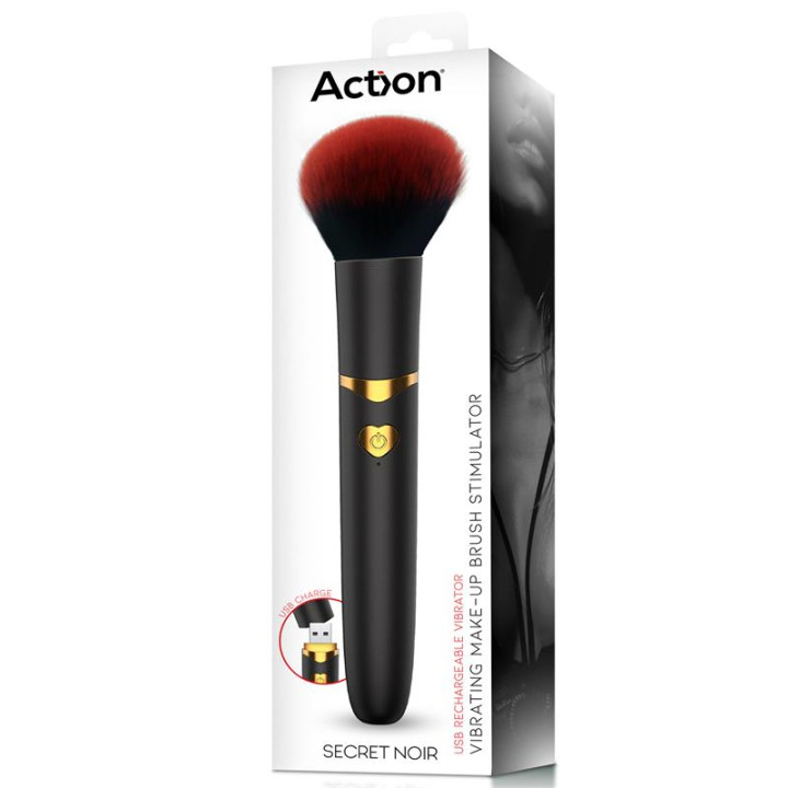 Secret Noir Estimulador Brocha de Maquillaje con Vibración Negro