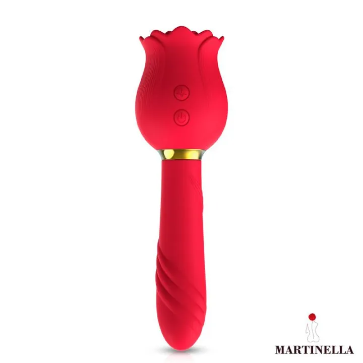 Rosa con Succion y Vibrador 2 en 1