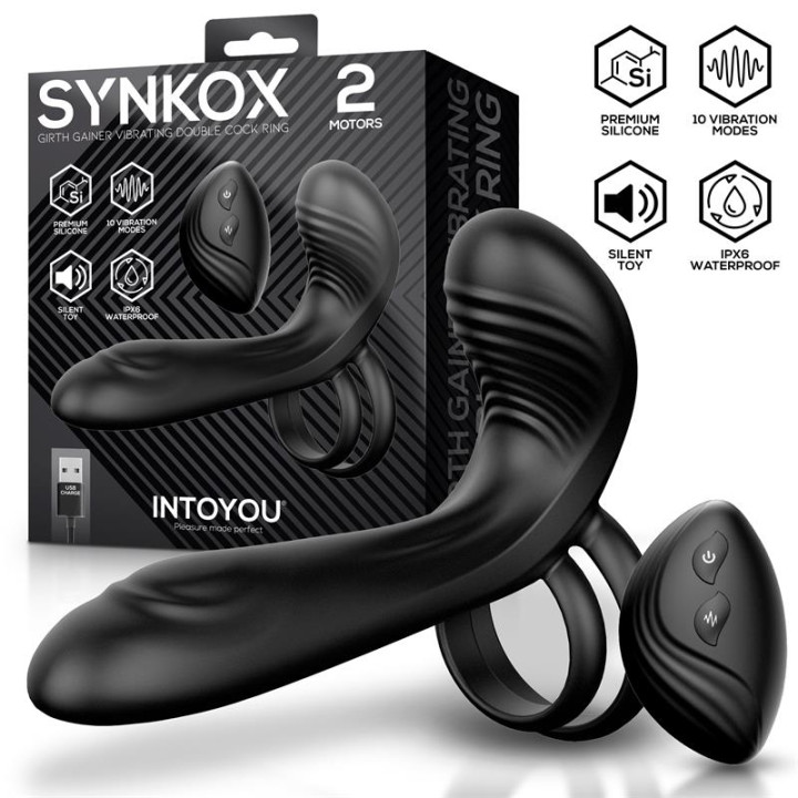 Synkox Girth Gainer con Doble Anillo para el Pene con Vibración de Intoyou | VibraZon
