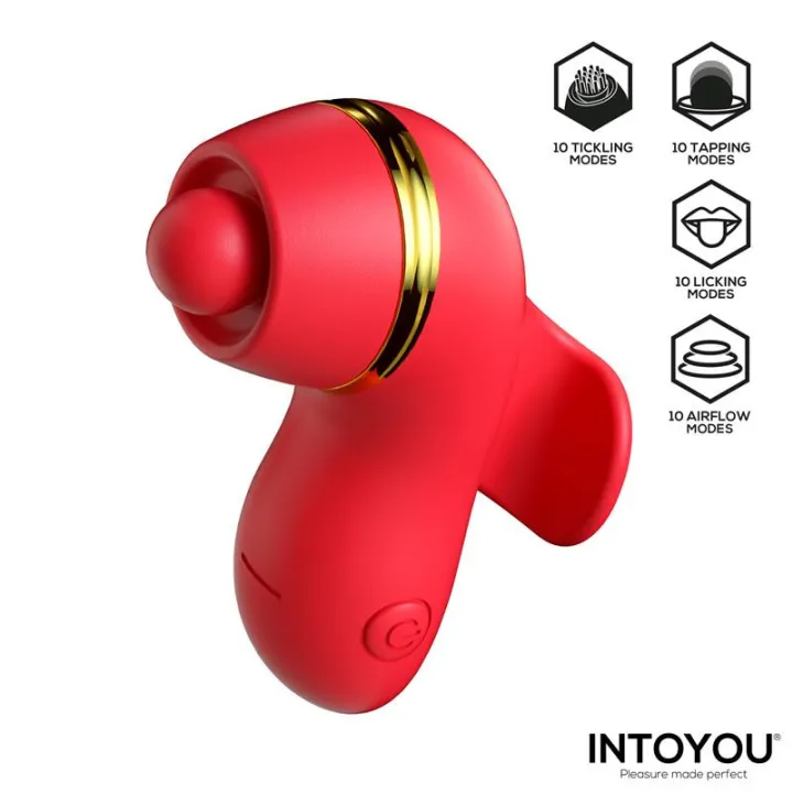 Beeny Estimulador con 4 Cabezales, Succión, Tapping, Tickling y Licking de Intoyou