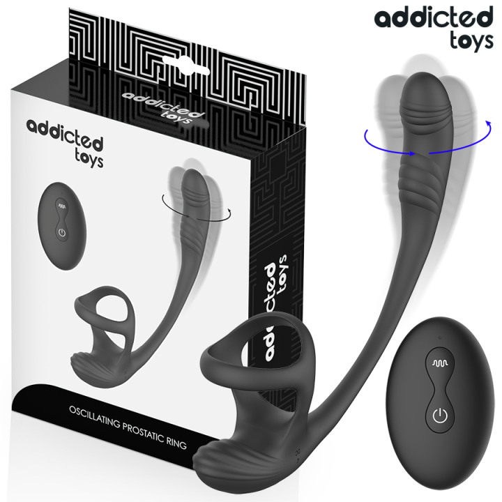 ADDICTED JUGUETES - PLUG ANAL VIBRACIÓN Y WAVING 360º Y ESTIMULADOR TESTÍCULOS | VibraZon