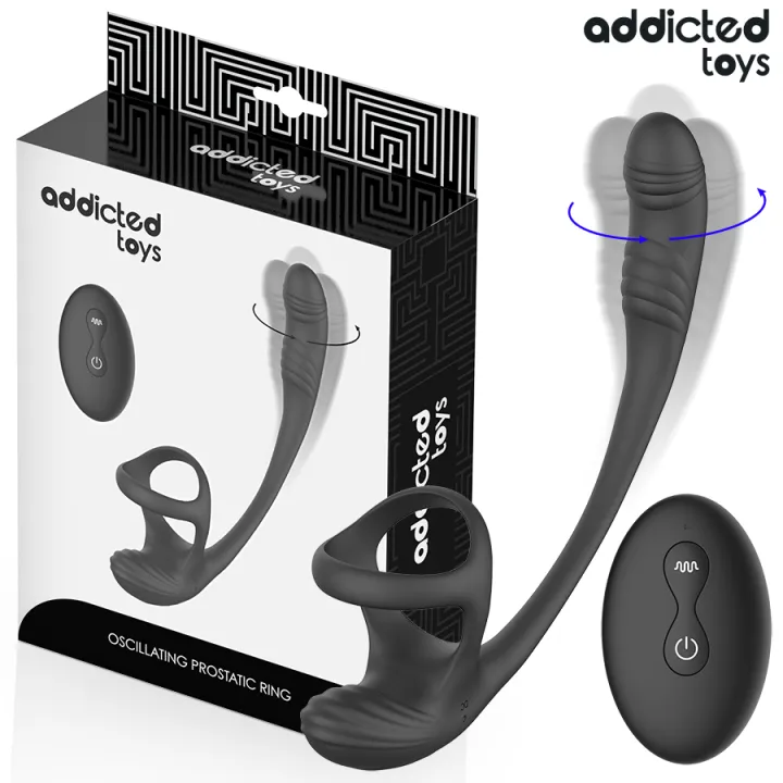 ADDICTED JUGUETES - PLUG ANAL VIBRACIÓN Y WAVING 360º Y ESTIMULADOR TESTÍCULOS