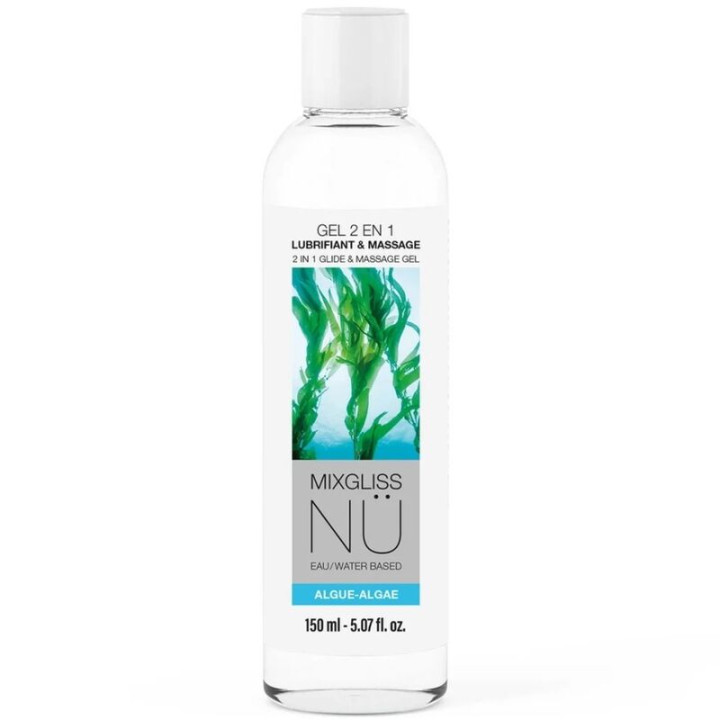 MIXGLISS - GEL NÜ 2 EN 1 LUBRICANTE BASE AGUA Y MASAJE NURU ALGA 150 ML | VibraZon