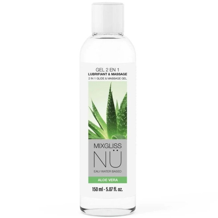MIXGLISS - GEL NÜ 2 EN 1 LUBRICANTE BASE AGUA Y MASAJE NURU ALOE VERA 150 ML | VibraZon