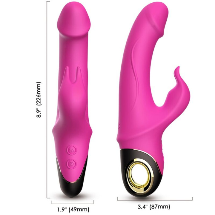 ARMONY - METEROR DILDO VIBRADOR RABBIT ROTADOR FUCSIA | VibraZon