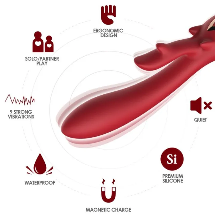ARMONY - ELK VIBRADOR RABBIT CURVO ROJO