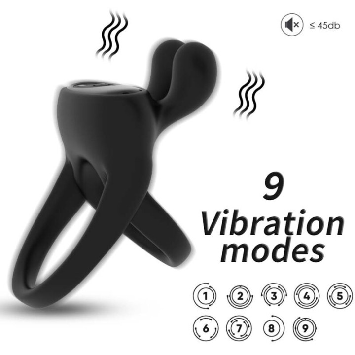 ARMONY - ANILLO VIBRADOR RABBIT NEGRO | VibraZon