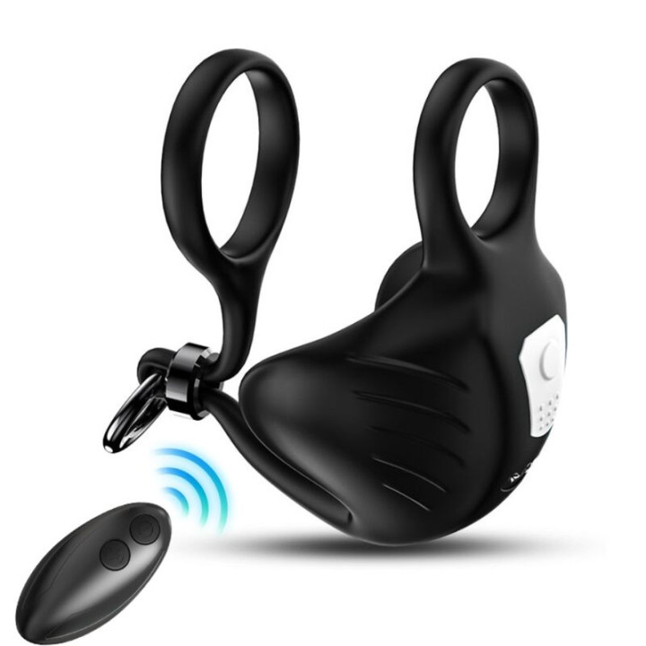 ARMONY - MANTA ANILLO VIBRADOR TESTÍCULOS CONTROL REMOTO NEGRO | VibraZon