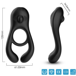 ARMONY - VEYRON ANILLO VIBRADOR DOBLE PINZA NEGRO | VibraZon
