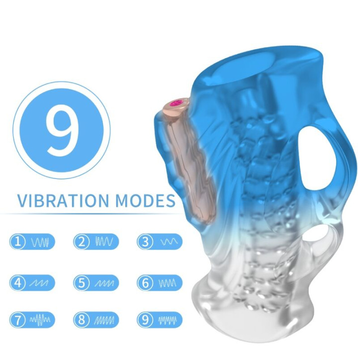 ARMONY - MASTURBADOR DEDAL & VIBRADOR AZUL DEGRADADO | VibraZon