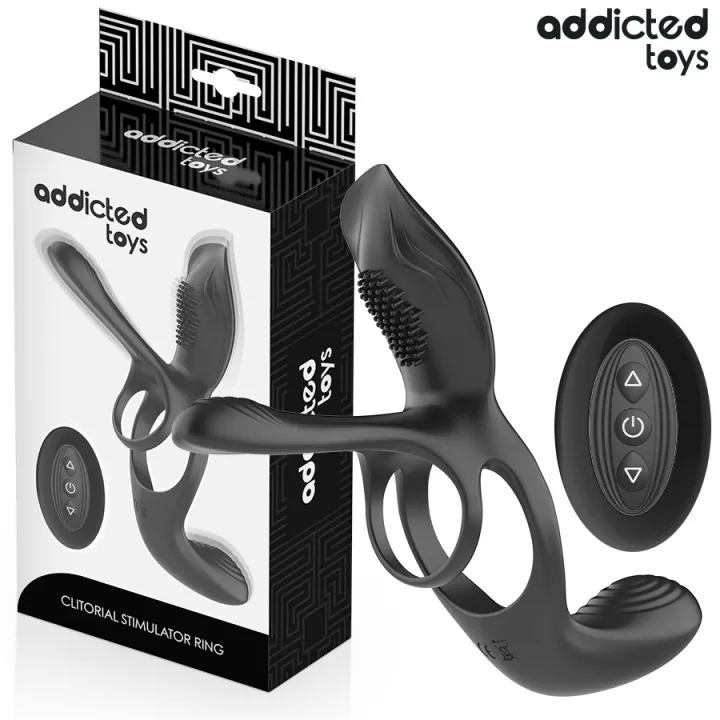 ADDICTED JUGUETES - ANILLO DOBLE PARA EL PENE CON ESTIMULADOR DE CLÍTORIS