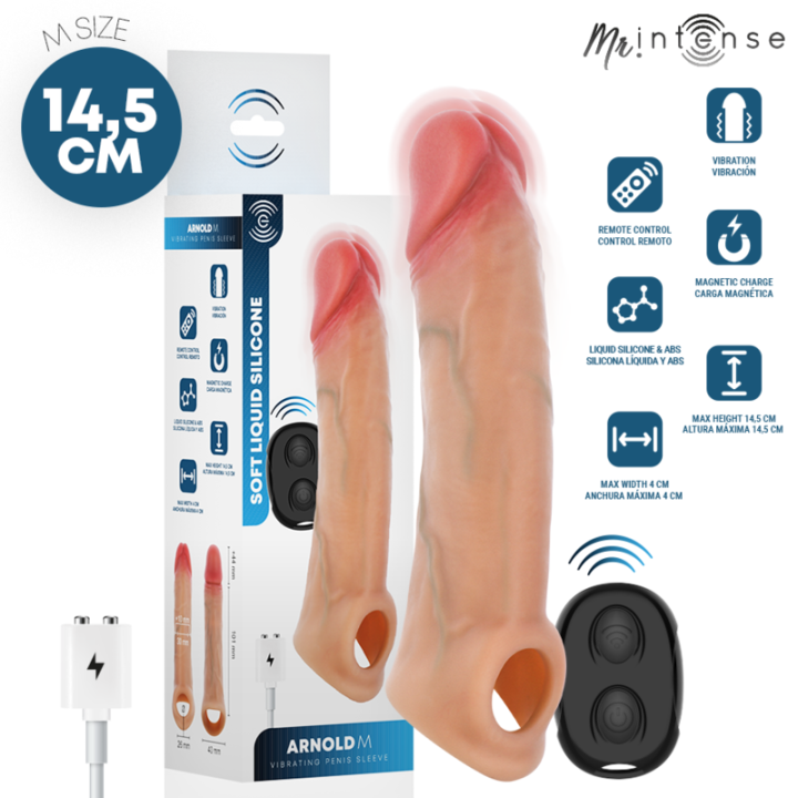 MR INTENSE - ARNOLD M VIBRADOR FUNDA PENE SILICONA CONTROL REMOTO 14.5 CM -Ø- 4 CM | VibraZon