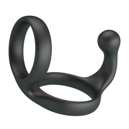 CRAZY BULL - FLORIAN ANILLO DOBLE PARA PENE Y TESTÍCULOS SILICONA NEGRO | VibraZon