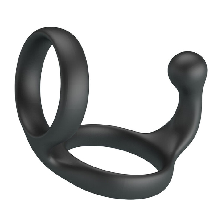 CRAZY BULL - FLORIAN ANILLO DOBLE PARA PENE Y TESTÍCULOS SILICONA NEGRO | VibraZon