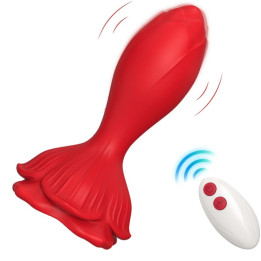 ARMONY - ROSA VIBRADOR & PLUG ANAL PEQUEÑO CONTROL REMOTO ROJO | VibraZon