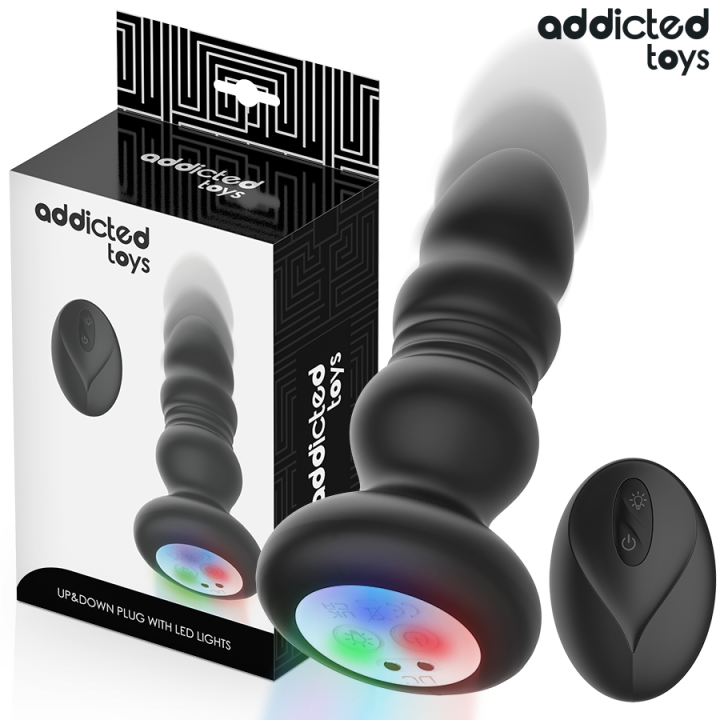 ADDICTED JUGUETES - PLUG ANAL VIBRADOR THRUSTING Y LUZ LED CONTROL REMOTO | VibraZon
