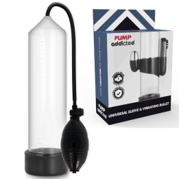 BOMBA ADDICTED - BOMBA ERECCIÓN RX3 TRANSPARENTE CON VIBRADOR | VibraZon