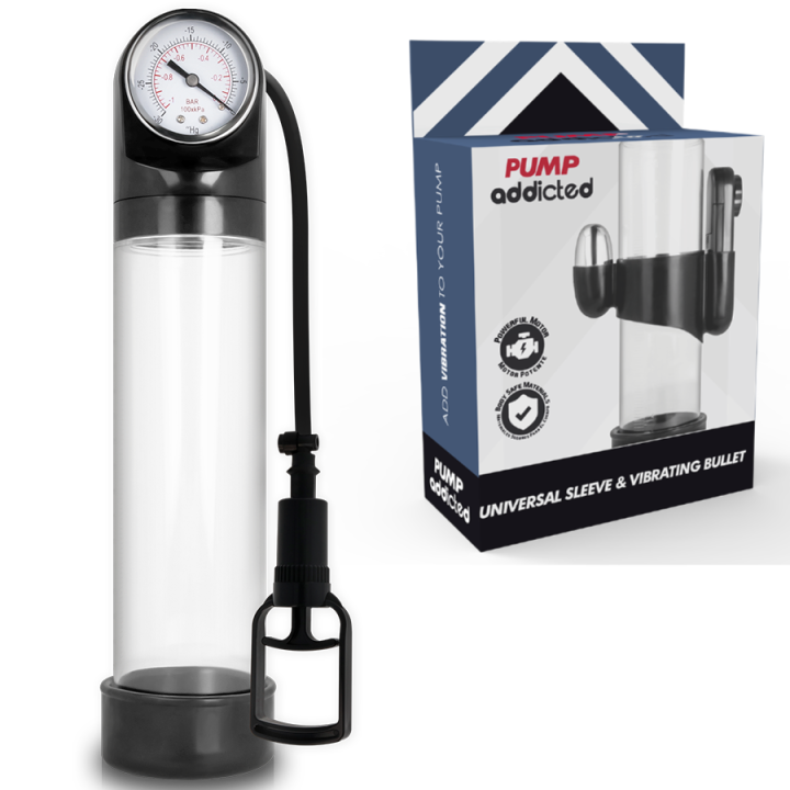 BOMBA ADDICTED - BOMBA ERECCIÓN RX9 TRANSPARENTE CON VIBRADOR | VibraZon