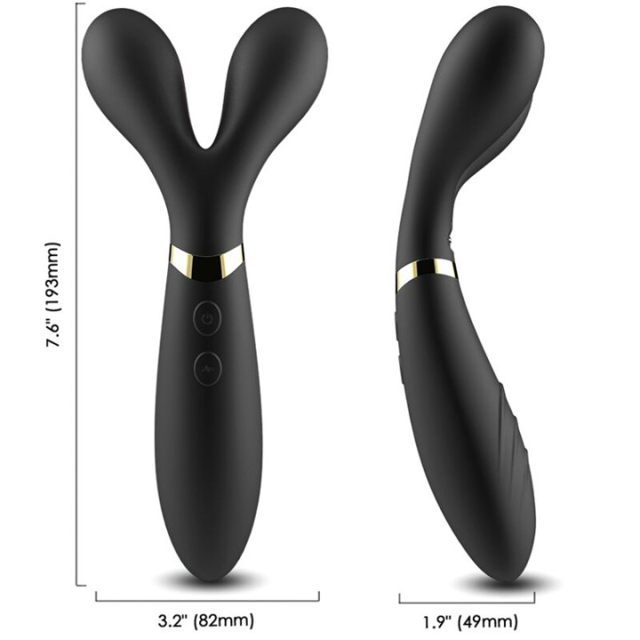 ARMONY - Y-WAND MASAJEADOR & VIBRADOR CABEZA DOBLE NEGRO | VibraZon