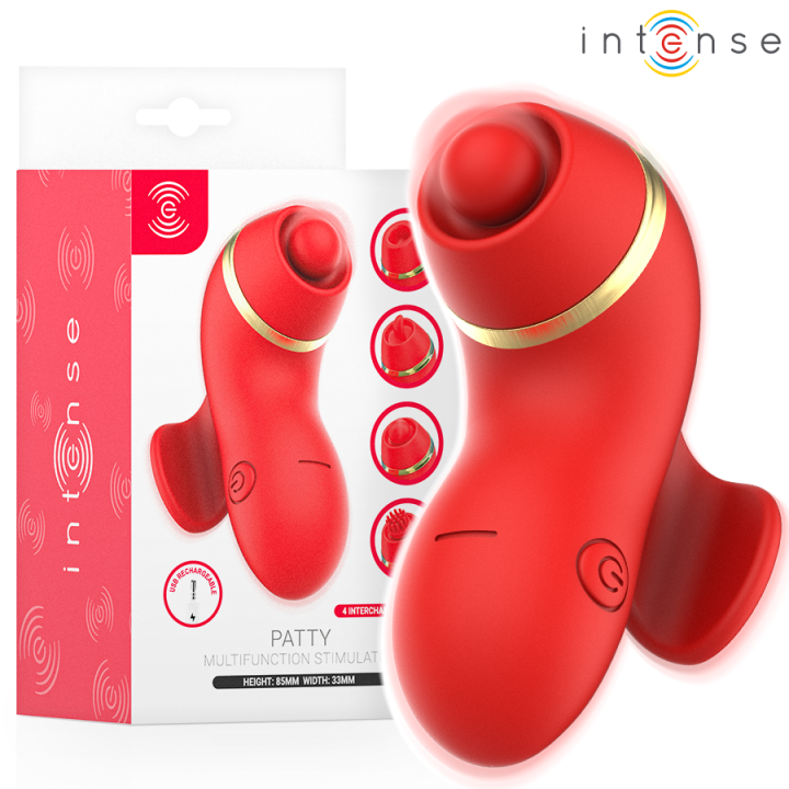 INTENSE - PATTY ESTIMULADOR CON 4 CABEZALES, SUCCIÓN, TAPPING, TICKLING Y LICKING | VibraZon