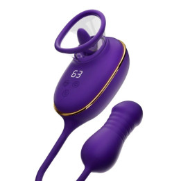 SHE.E.O - SUCCIONADOR DE CLÍTORIS CON EFECTO LICKING Y ESTIMULADOR ANAL MORADO | VibraZon