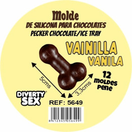 DIABLO PICANTE - MOLDE CHOCOLATE 12 PENES SILICONA PARA COLGAR VAINILLA | VibraZon