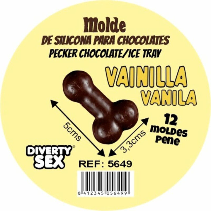 DIABLO PICANTE - MOLDE CHOCOLATE 12 PENES SILICONA PARA COLGAR VAINILLA | VibraZon