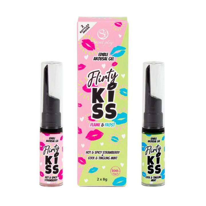 Flirty Kiss Geles para Sexo Oral Fresa y Menta 2x8gr de Secret Play | VibraZon