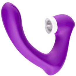 ARMONY - SECRETKISS ESTIMULADOR CON LENGUA CLITORIS & VIBRADOR CURVO VIOLETA | VibraZon