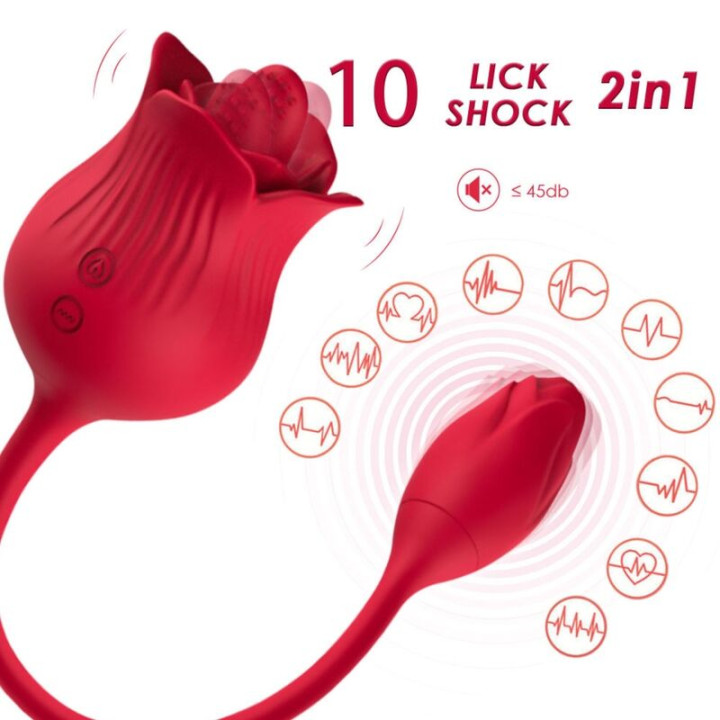 ARMONY - ROSA VIBRADOR ESTIMULADOR CLÍTORIS CON COLA 10 MODOS ROJO | VibraZon