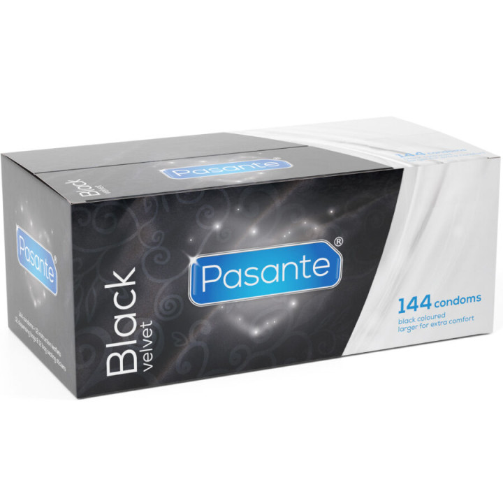 PASANTE - NEGRO VELVET PRESERVATIVOS CAJA 144 UNIDADES | VibraZon
