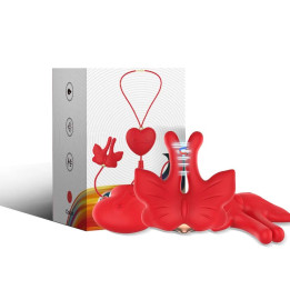ARMONY - PINZAS PARA PEZONES MAGNÉTICA CON VIBRACIÓN FORMA MARIPOSA ROJO | VibraZon