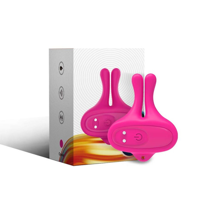 ARMONY - PINZAS PARA PEZONES MAGNÉTICA CON VIBRACIÓN FORMA CONEJO ROSA | VibraZon